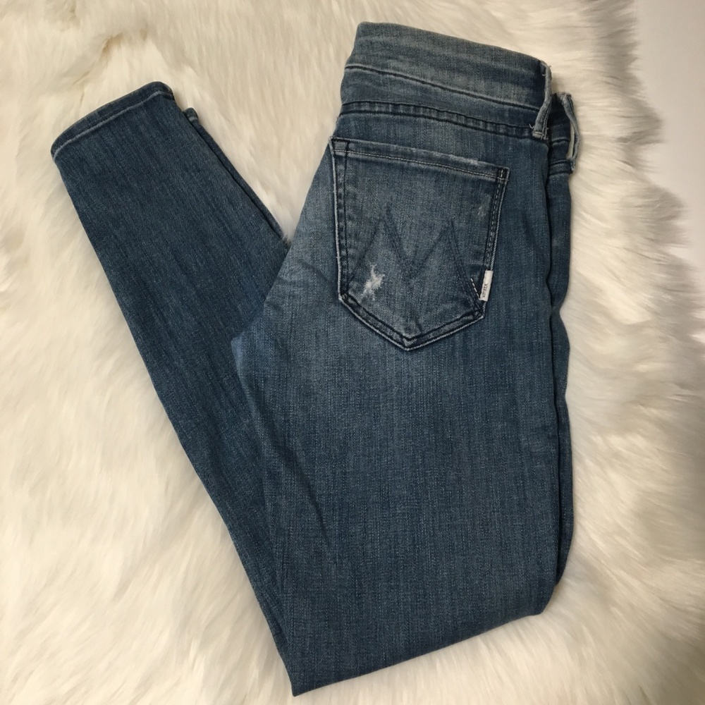 MOTHER "The Looker Ankle Zip"  Graffiti Girl Jeans